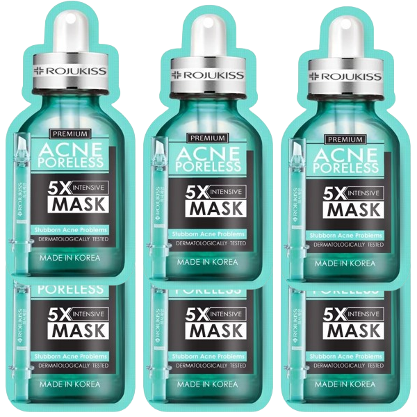 Rojukiss Premium Acne Poreless 5X Intensive Mask - Pack of 6