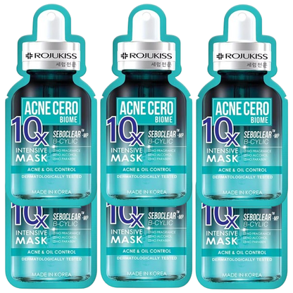 Rojukiss Acne Cero Biome 10X Acne & Oil Control Mask - Pack of 6
