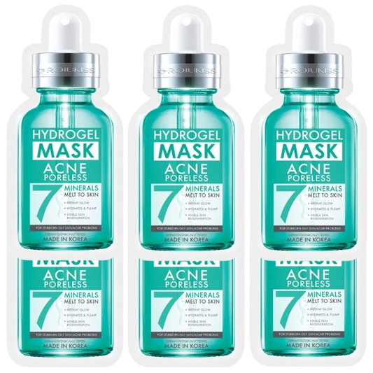 Rojukiss Acne Poreless Hydrogel Mask with 7 Minerals – Pack of 6