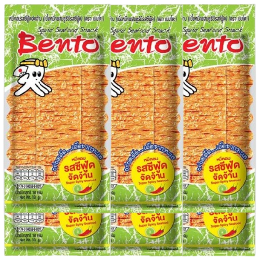 Bento Baked Squid - Spicy Seafood Flavor 18g (Pack of 12)