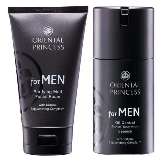 Oriental Princess Men’s Purifying Mud Foam & Oil Control Essence Set (Pack of 2)