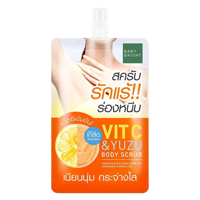 Baby Bright Vitamin C & Yuzu Body Scrub 40g – Pack of 3 for Radiant, Smooth Skin