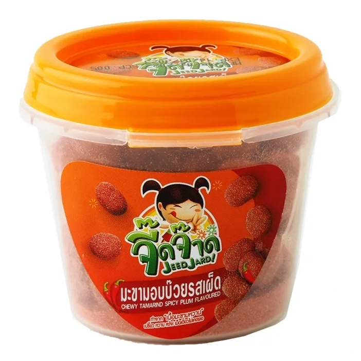 Jeedjad Spicy Baked Tamarind with Plum – 50g Packs (Set of 6)