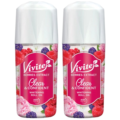 Vivite Clear & Confident White Deo Roll-On - 45ml (Pack of 2)