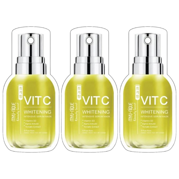 MYU-NIQUE Vitamin C Whitening Serum Mask 25g – Pack of 3