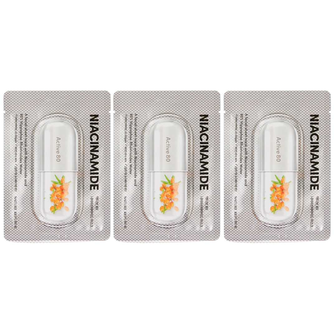 Nature Republic Active 80 Niacinamide Mask - 29ml (Set of 3)
