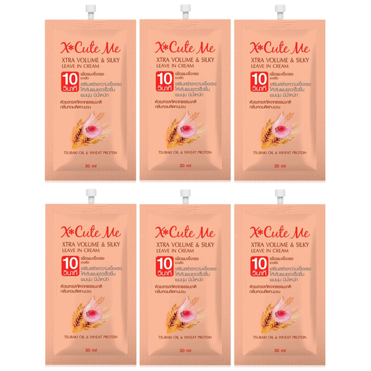 Xcuteme Xtra Volume & Silky Leave-In Hair Cream 30ml (Pack of 6)