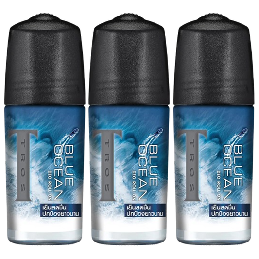 TROS Blue Ocean Deodorant Roll-On - 45ml x 3 Pack