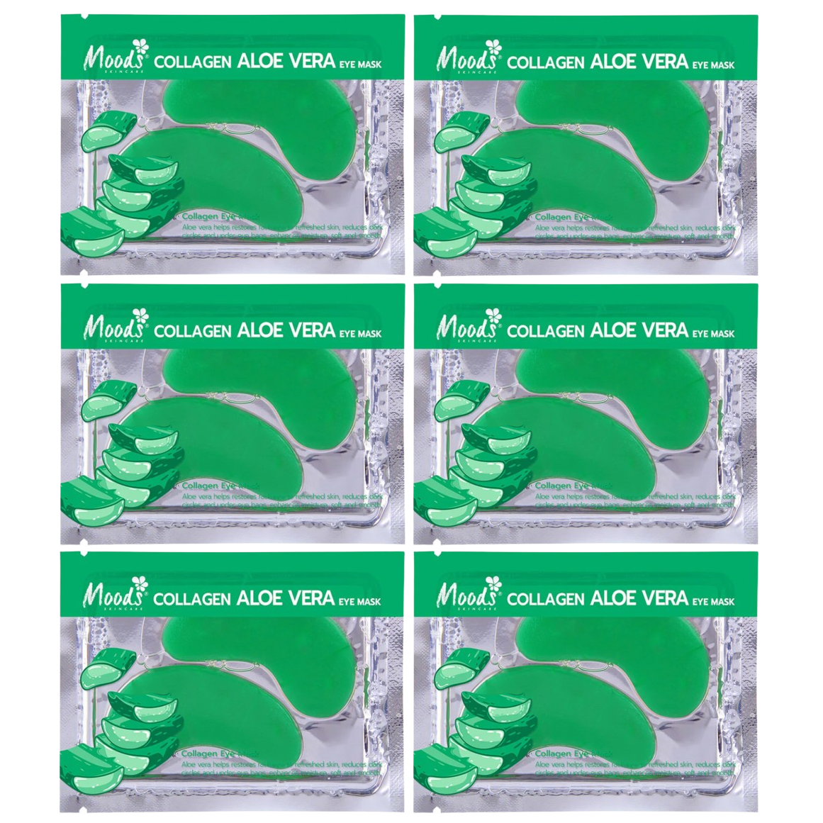 Moods Skin Care - Collagen Aloe Vera Eye Mask 6g. (Pack of 6 pairs)