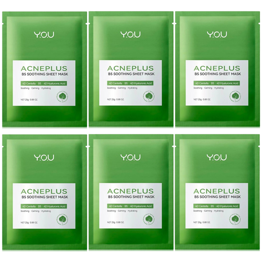 Y.O.U AcnePlus B5 Soothing Sheet Mask 25g – Pack of 6