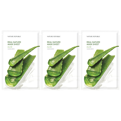 Nature Republic Aloe Real Mask Sheet - 23ml (Set of 3)