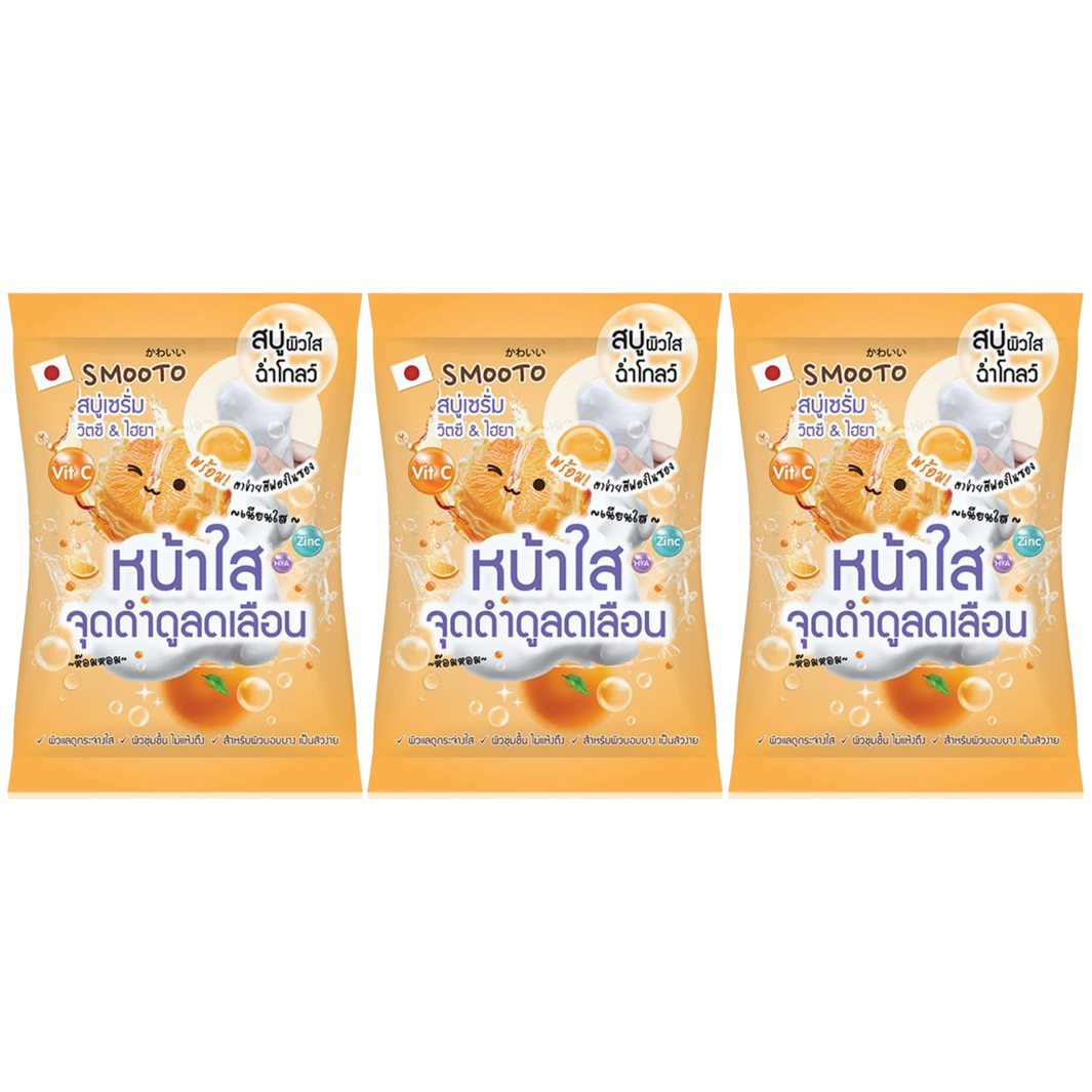 Smooto Power C Hya Moisturizing Serum Soap 60g (Pack of 3)