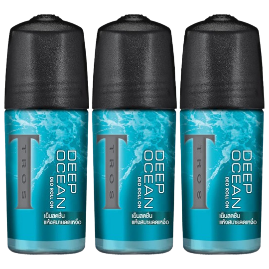 TROS Deep Ocean Deodorant Roll-On 45ml – Pack of 3