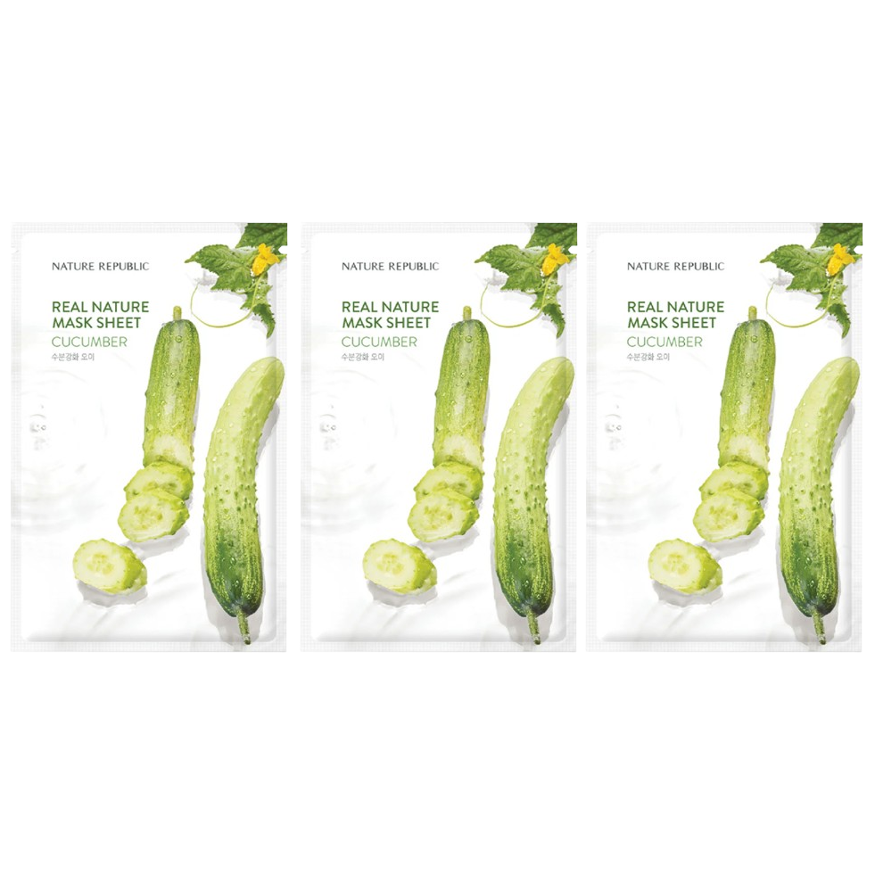 Nature Republic Cucumber Real Nature Mask Sheet - 23ml (Pack of 3)
