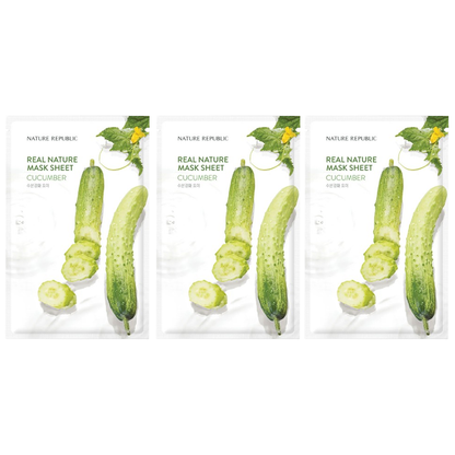 Nature Republic Cucumber Real Nature Mask Sheet - 23ml (Pack of 3)