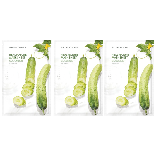 Nature Republic Cucumber Real Nature Mask Sheet - 23ml (Pack of 3)