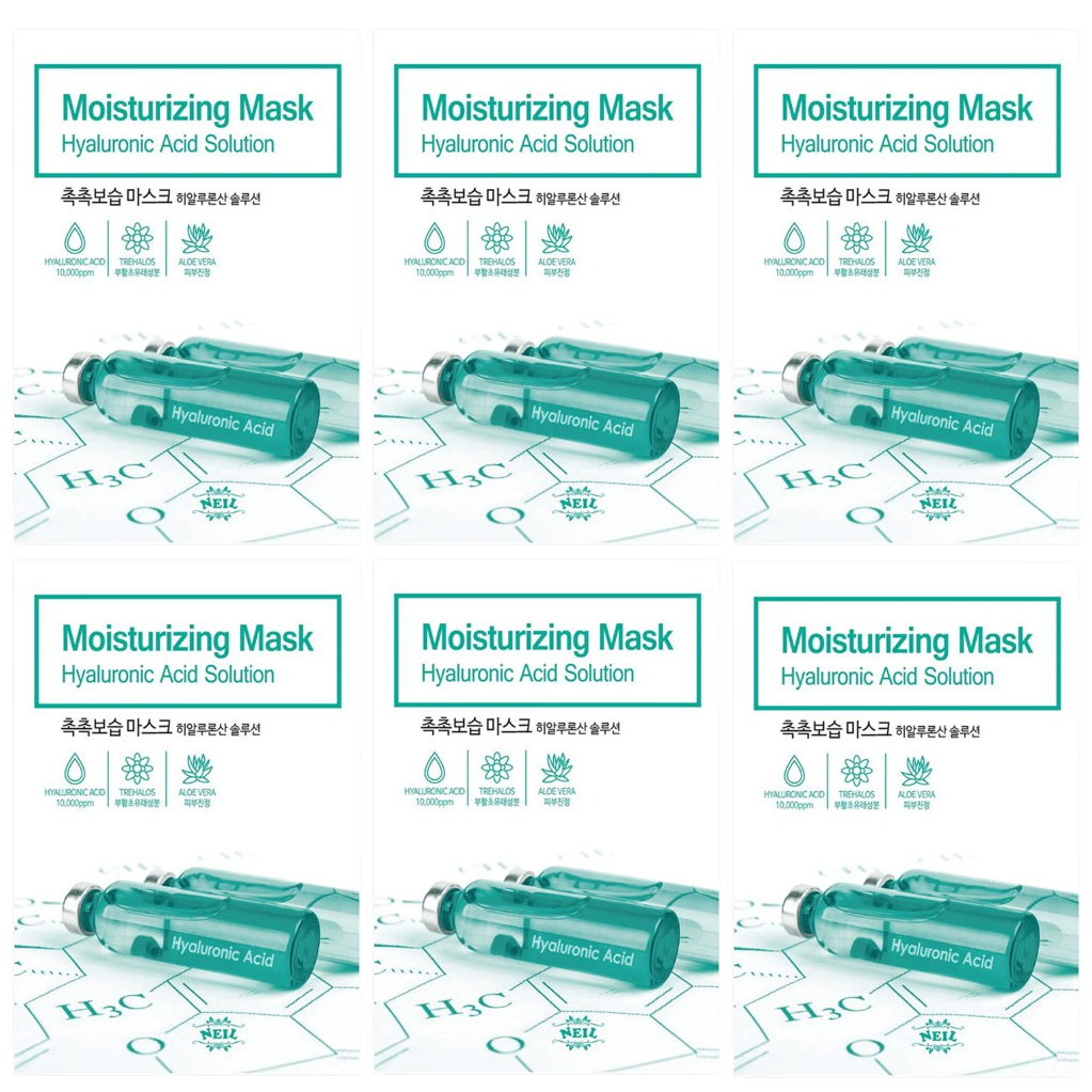 Neil Hydrating Hyaluronic Acid Mask - 22g x 6 Pack