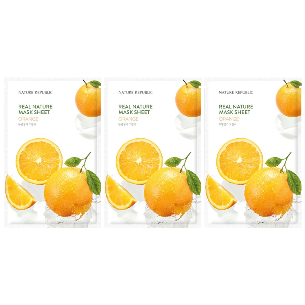 Nature Republic Orange Real Nature Mask Sheet – 23ml x 3 Pack