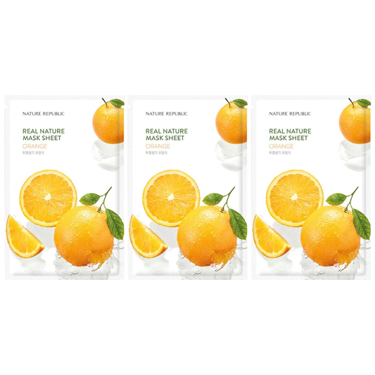 Nature Republic Orange Real Nature Mask Sheet – 23ml x 3 Pack
