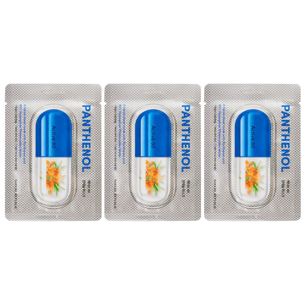 Nature Republic Active 80 Panthenol Mask - 29ml (Pack of 3)