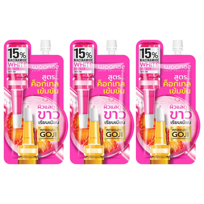 Woonae White Cocktail Serum 10g – Pack of 3 for Bright, Radiant Skin