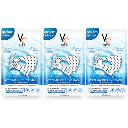 VIT C Ratcha Magnet Eye Mask 15ml – Pack of 3 for Bright, Refreshing Eyes