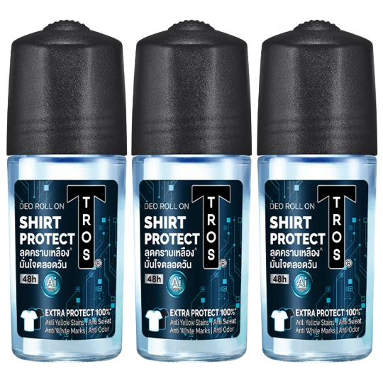 TROS AI Shirt Protection Deodorant Roll-On 45ml - Pack of 3