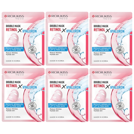 Rojukiss Double Mask Retinol & Hyaluronic Acid 25ml - Pack of 6