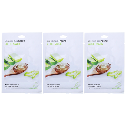 MYU-NIQUE Skin Recipe Aloe Mask 25g – Pack of 3 for Hydrating & Calm Skin