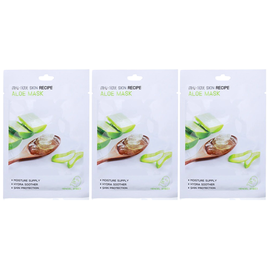 MYU-NIQUE Skin Recipe Aloe Mask 25g – Pack of 3 for Hydrating & Calm Skin