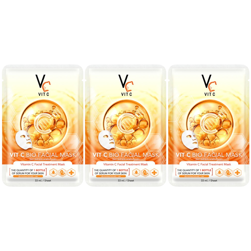 Vitamin C Bio Facial Mask 33ml - Pack of 3