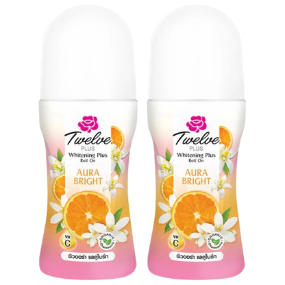 Twelve Plus Aura Bright Vitamin C Underarm Roll-On - 40ml (Pack of 2)