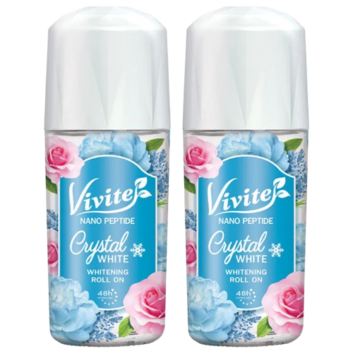 Vivite Crystal White Deodorant Roll-On 45ml – Pack of 2