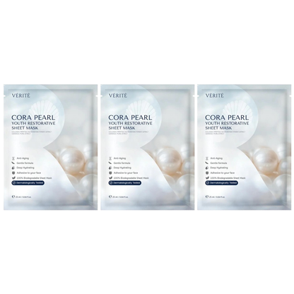 Verite Cora Pearl Youth Restorative Sheet Mask - 25ml (Set of 3)
