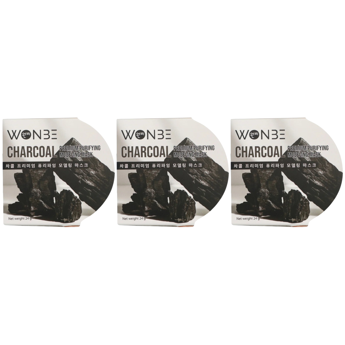 WONBE Charcoal Premium Purifying Modeling Mask – 24g (Pack of 3)