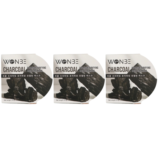 WONBE Charcoal Premium Purifying Modeling Mask – 24g (Pack of 3)