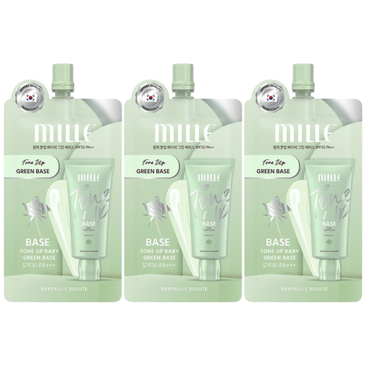 Mille - Tone Up Baby Green Base SPF30 PA++ 6g. (Pack of 3)