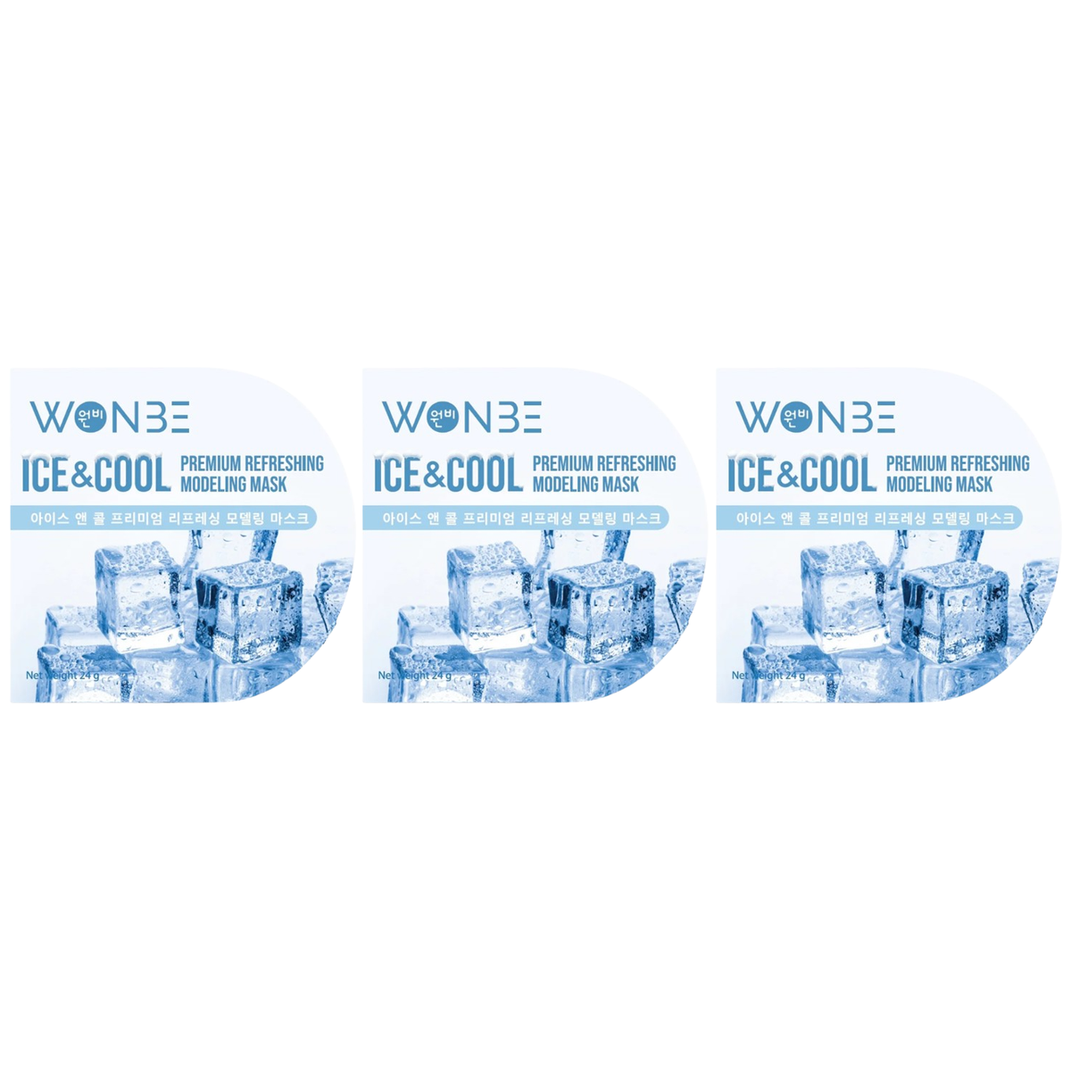 WONBE Ice & Cool Premium Refreshing Modeling Mask 24g (Pack of 3)