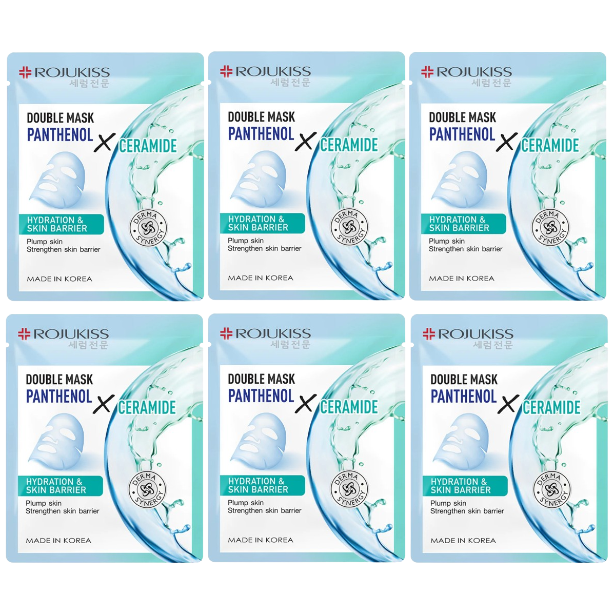 Rojukiss Double Mask with Panthenol & Ceramide - 25ml (Pack of 6)