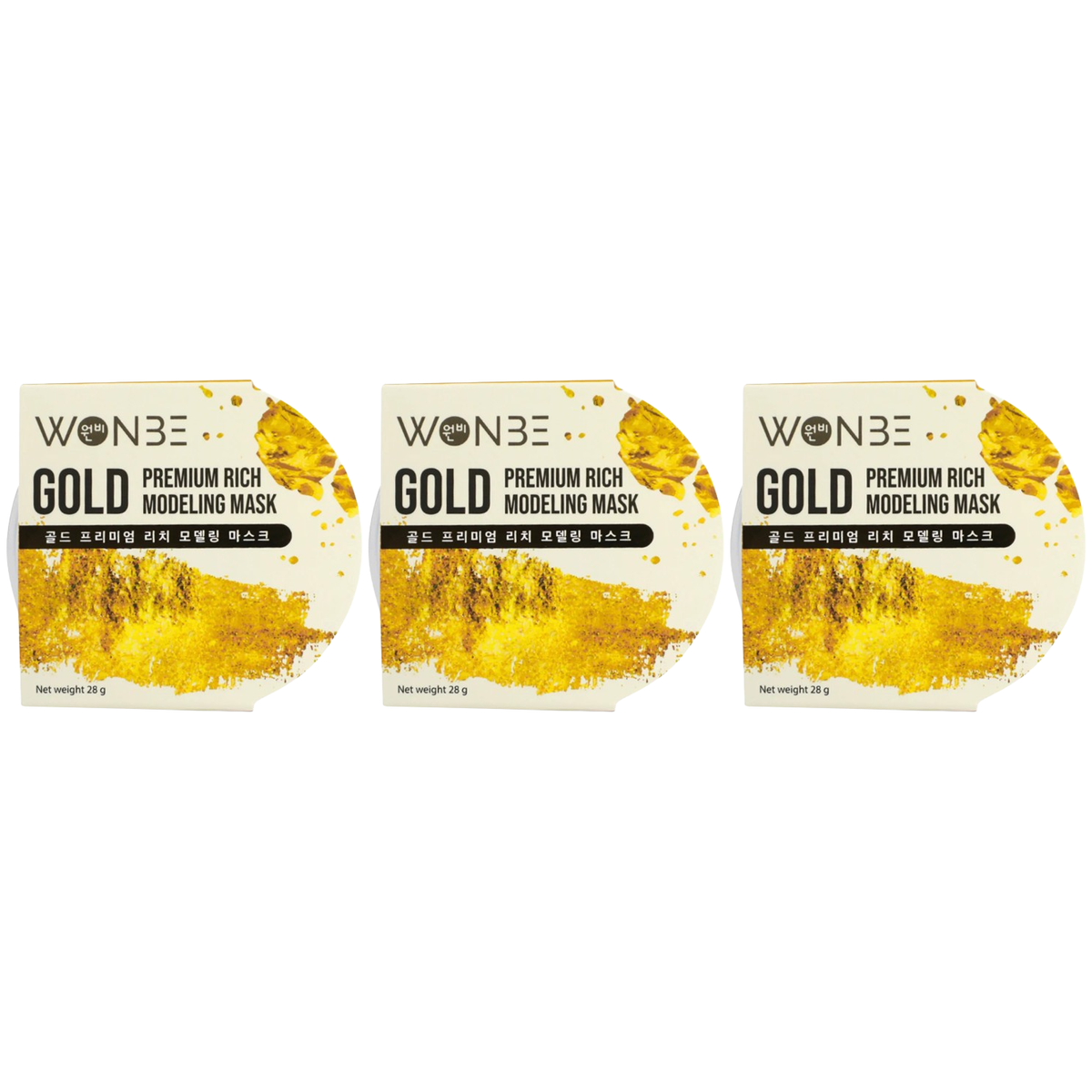 WONBE Gold Premium Rich Modeling Mask - 28g x 3 Pack