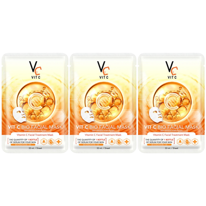 VIT C - Bio Facial Mask 33ml. (Pack of 3)
