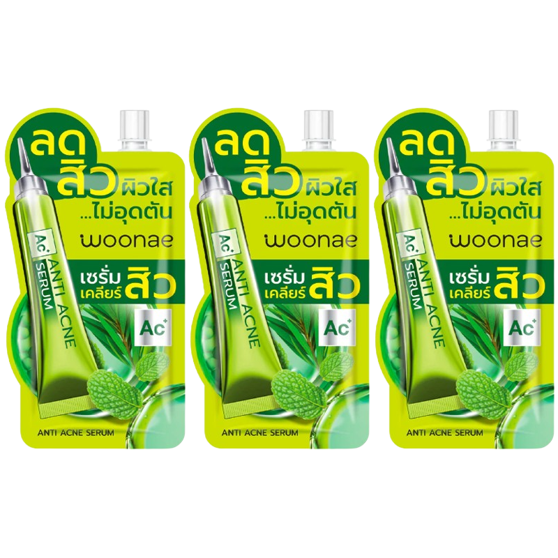 Woonae Anti-Acne Serum 50g - Pack of 3 for Clear Skin
