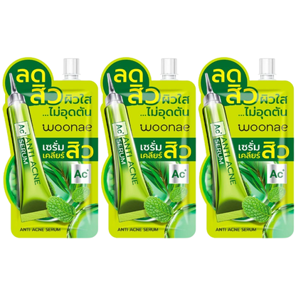 Woonae Anti-Acne Serum 50g - Pack of 3 for Clear Skin