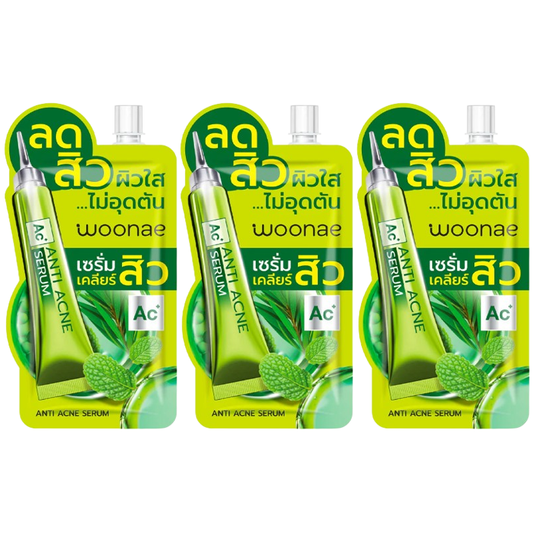 Woonae Anti-Acne Serum 50g - Pack of 3 for Clear Skin