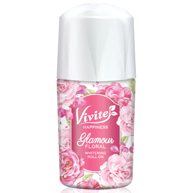 Vivite Happiness Floral Whitening Roll-On 20ml – Pack of 2 for Radiant Underarms