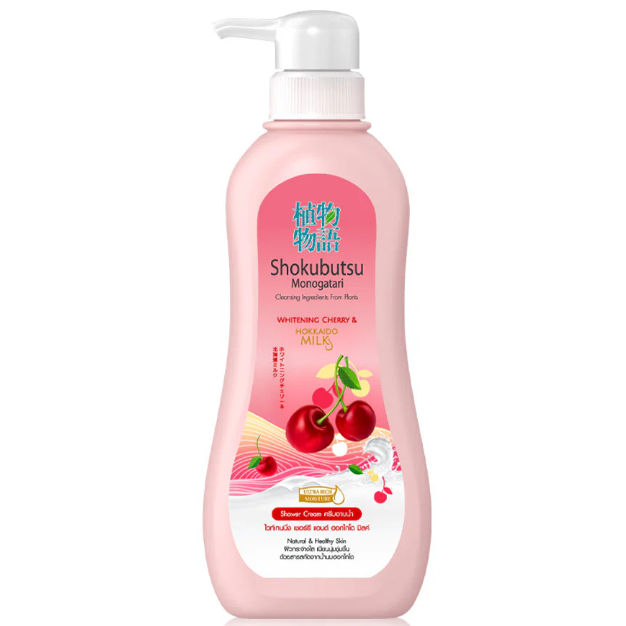Shokubutsu Monogatari Whitening Shower Cream with Cherry & Hokkaido Milk 500ml