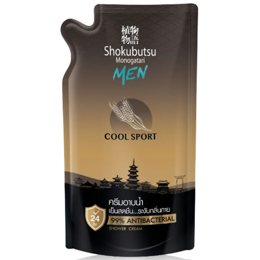 Shokubutsu Monogatari Men's Cool Sport Shower Cream Refill 500ml