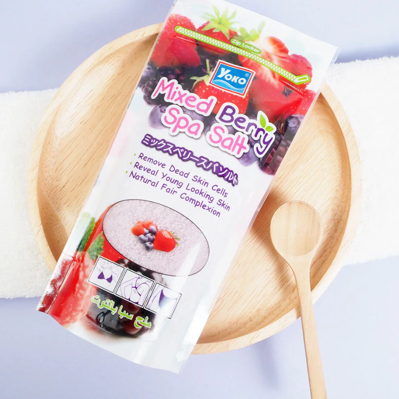 Yoko Mixed Berry Spa Salt - 300g | Relaxing & Nourishing Bath Salt