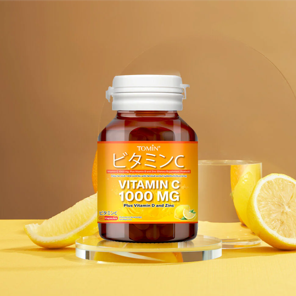 Tomin Vitamin C 1000mg with Vitamin D & Zinc – 60 Capsules