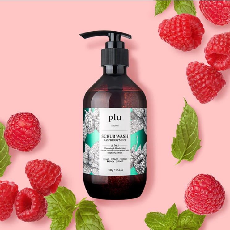 Plu Raspberry Mint Scrub Wash - 500g